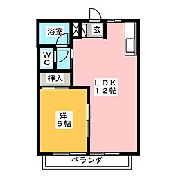 シティハイツ堀越2 1LDKの間取図画像