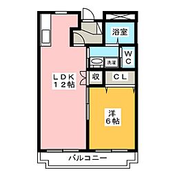 シャトレ壱番館 1LDKの間取図画像