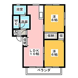プライム21 2LDKの間取図画像