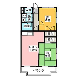 シャトー富ケ丘 2LDKの間取図画像