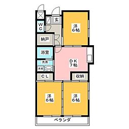 コーポKAMADA 3SDKの間取図画像