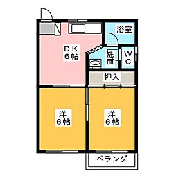 ヴィルフラッツ 2DKの間取図画像