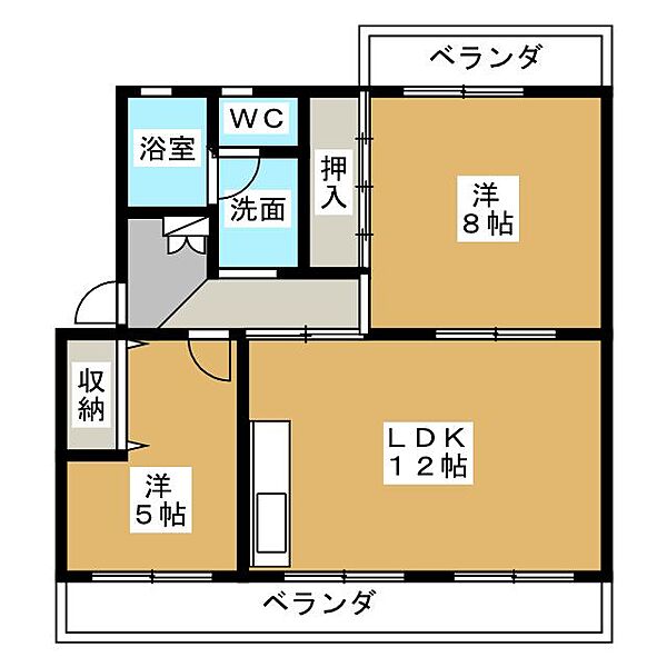 エスポワールＳＫ　Ａ ｜静岡県裾野市二ツ屋(賃貸マンション2LDK・4階・55.00㎡)の写真 その2