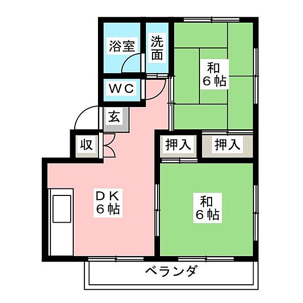 サンリーフマンション ｜静岡県駿東郡清水町伏見(賃貸マンション2DK・2階・41.31㎡)の写真 その2