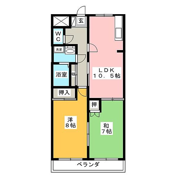 ミサオガーデンホルム ｜岐阜県岐阜市日置江(賃貸マンション2LDK・2階・57.75㎡)の写真 その2