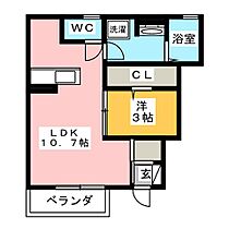 ｅｌｌｅ　ｃｈａｔｅａｕ  ｜ 岐阜県岐阜市今嶺２丁目（賃貸アパート1LDK・1階・35.95㎡） その2