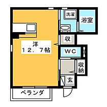 悠II  ｜ 岐阜県岐阜市北鶉４丁目（賃貸アパート1R・1階・34.86㎡） その2