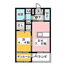 コミーテ須賀II－Ａ  ｜ 岐阜県岐阜市須賀２丁目（賃貸アパート1DK・1階・34.63㎡） その2