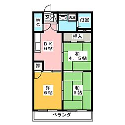 アネックスヤブタ 6階3DKの間取り