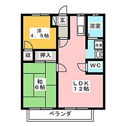 ドリームフォレストヤブタA 2LDKの間取図画像