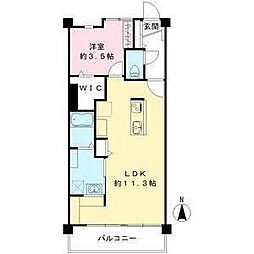 コーポはやしB 1LDKの間取図画像
