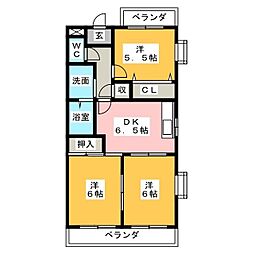 M'sHouseAKANABE 2LDKの間取図画像