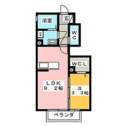 プレミール丸野 1LDKの間取図画像