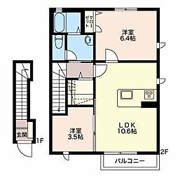 Pastello 2LDKの間取図画像
