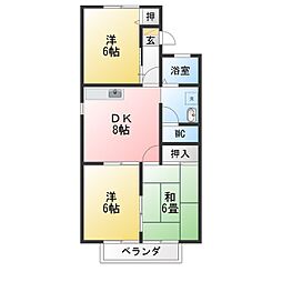 エスポワール江崎 3DKの間取図画像
