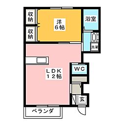 フェリーチェ2 1LDKの間取図画像