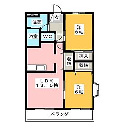 ルクプル 2LDKの間取図画像