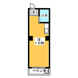 シティコア ワンルームの間取図画像