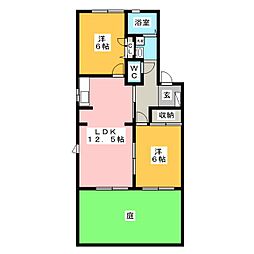 リヴェールK&S 2LDKの間取図画像