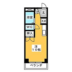 友楽町ハイツ ワンルームの間取図画像