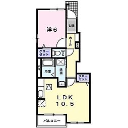 ラフィネ1 1LDKの間取図画像
