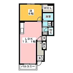 アップアイランドSA 1LDKの間取図画像