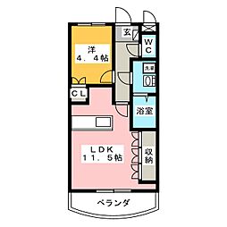 ベル・クオレ 1LDKの間取図画像