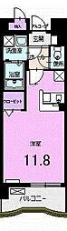フランバード ワンルームの間取図画像