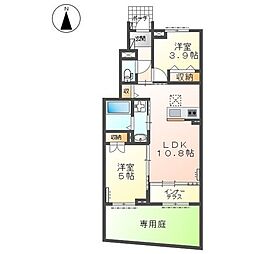 岐阜市薮田西O様2期新築アパート 2LDKの間取図画像