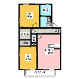 サニーコート 2LDKの間取図画像
