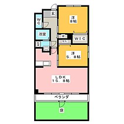 ベルテックス 2LDKの間取図画像