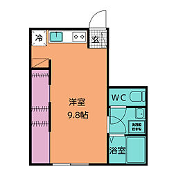 CLOUD-2 ワンルームの間取図画像