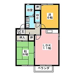 グランホリゾンA 2LDKの間取図画像