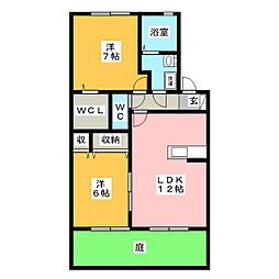 ThreeWoodsY&F 2LDKの間取図画像