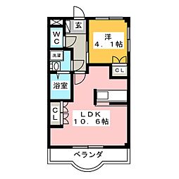 プラチナボス 1LDKの間取図画像