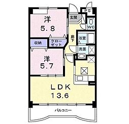メゾンエスポワール 2LDKの間取図画像