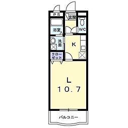タウンコートF 1Kの間取図画像