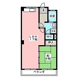 ハインスハイム2 1LDKの間取図画像