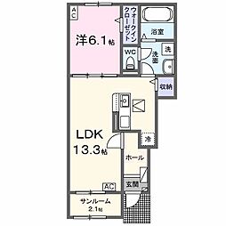 Sejour 1LDKの間取図画像