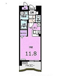 フランバード ワンルームの間取図画像
