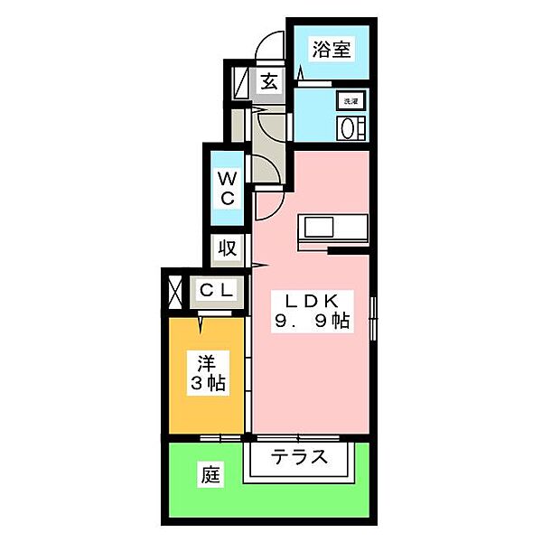 ノーブル　ネサンス ｜岐阜県岐阜市黒野(賃貸アパート1LDK・1階・34.48㎡)の写真 その2