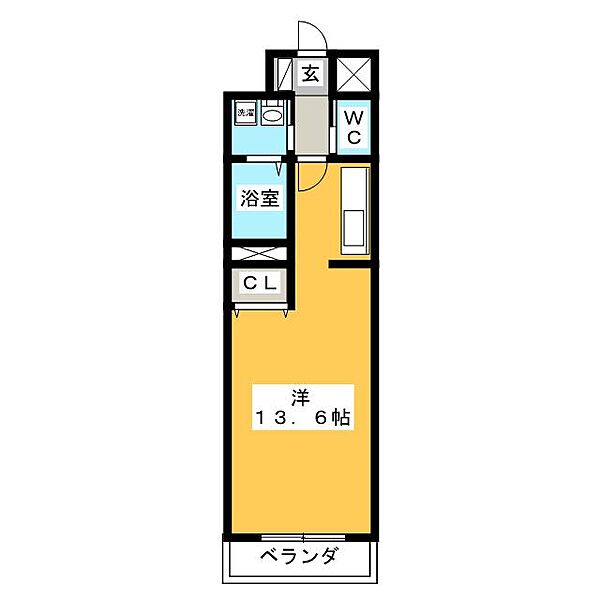 プリムローズ ｜岐阜県岐阜市若竹町１丁目(賃貸マンション1K・6階・33.89㎡)の写真 その2