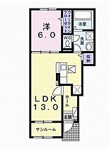 フィデール・ジェルメ 102 ｜ 岐阜県岐阜市中屋西96番地（賃貸アパート1LDK・1階・50.05㎡） その2