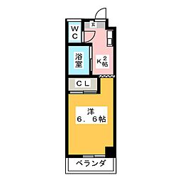 プラスタ長良 1Kの間取図画像