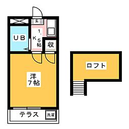 フローラル岐阜 1Kの間取図画像