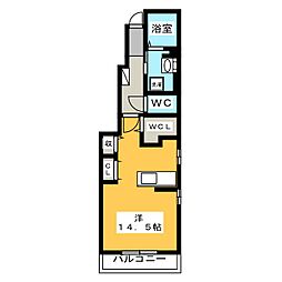 ライゼ長良A 1Kの間取図画像