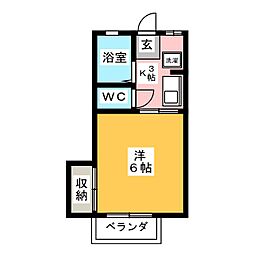 アーバン折立 1Kの間取図画像