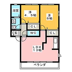 レストプレイス 2LDKの間取図画像