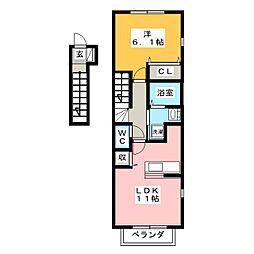 ジュピターK2 1LDKの間取図画像