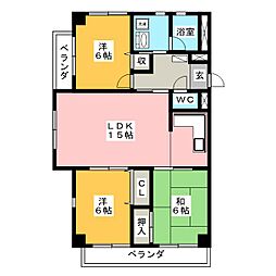 WESTCOURT 3LDKの間取図画像